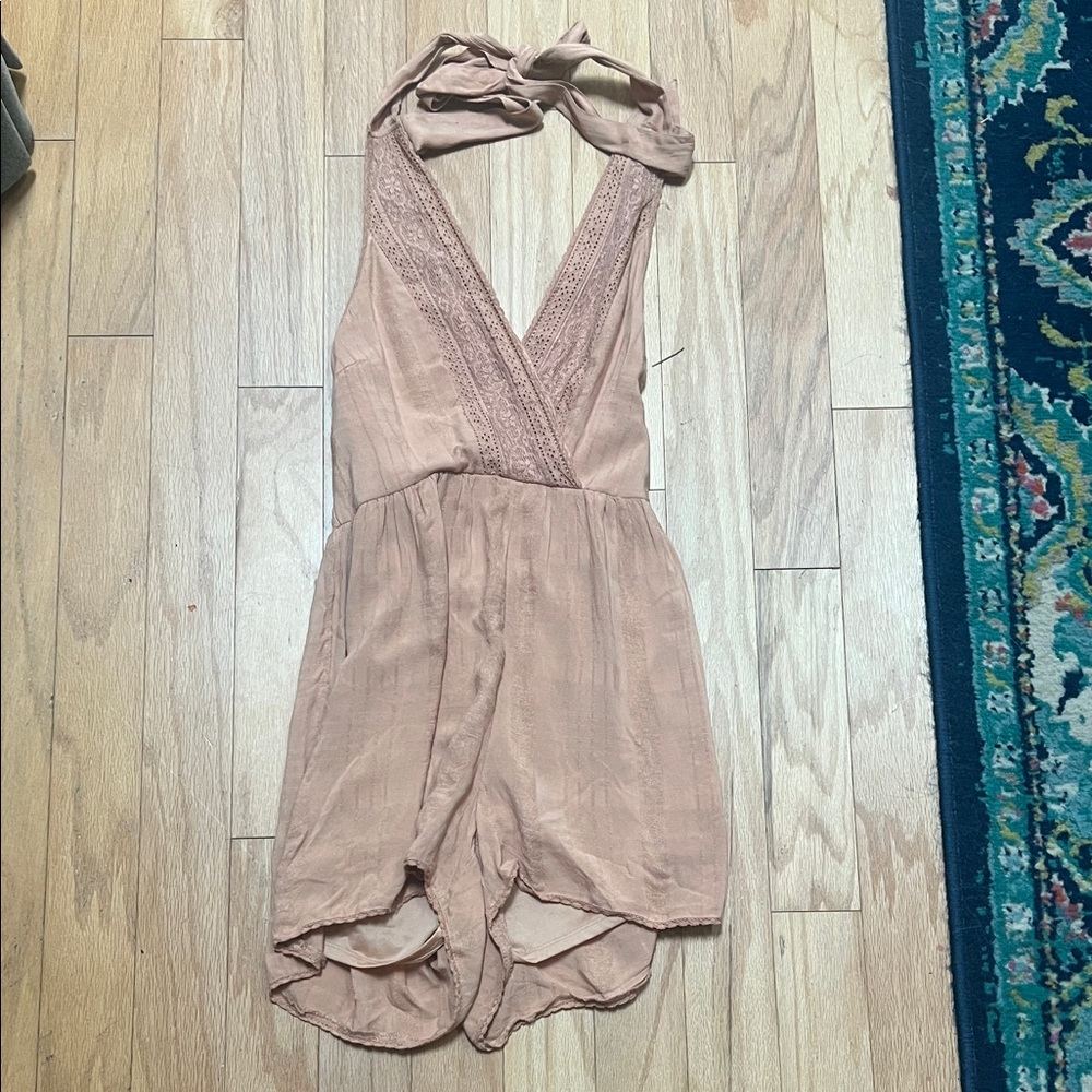 American Eagle Outfitters Blush Halter Romper